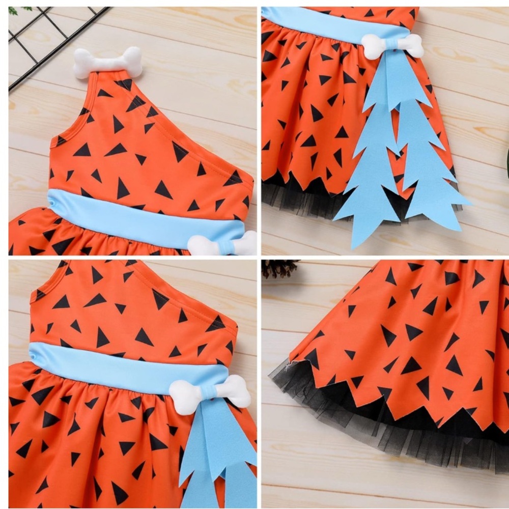 New Kids Pebbles Caveman Historical Stone Age Halloween Costume - Picture 4 of 10
